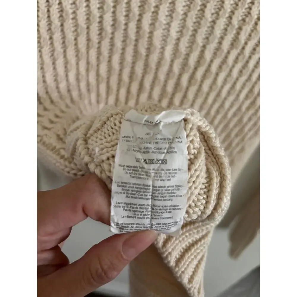 Rip Curl Sweater Women's Medium Beige Luna Pullover Chunky Knit Beach Pockets - Picture 8 of 9